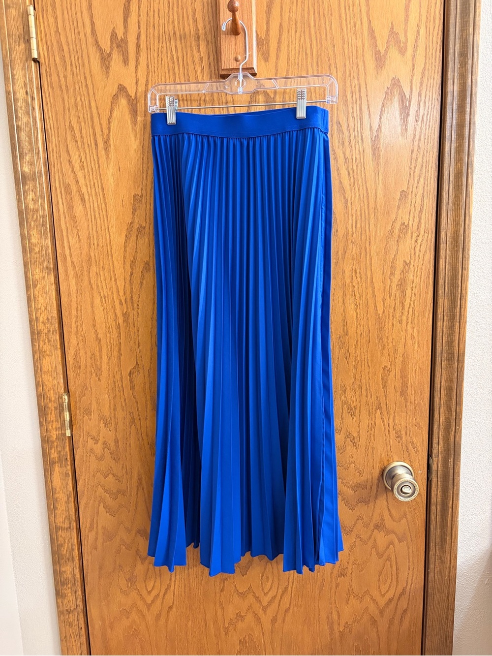 Pleated Midi Skirt in Royal Blue
